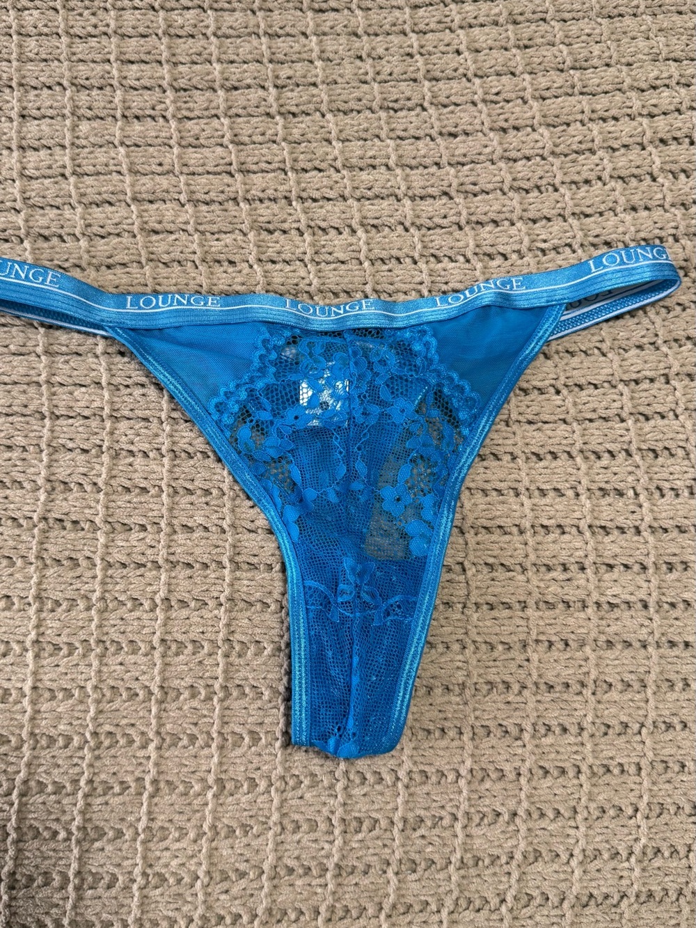 Lounge Blue Lace Thong